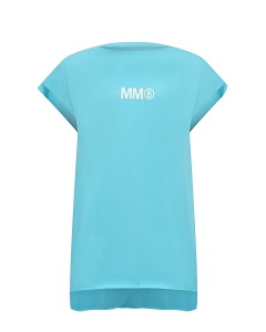 Туника с белым лого, бирюзовая MM6 Maison Margiela