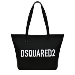 Сумка-шопер с белым лого, черная Dsquared2